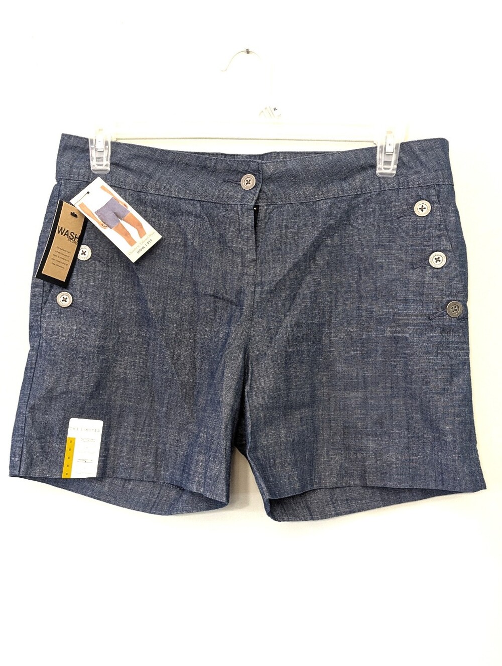 NWT The Limited Chambray Tailored Button-Detail Women's Shorts Size 8
